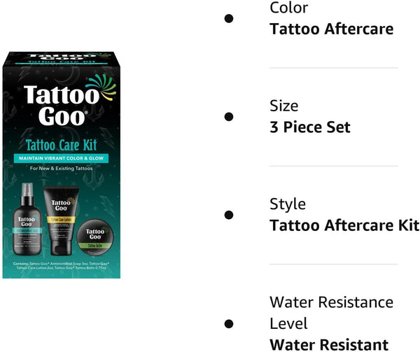 Tattoo Goo Aftercare Kit - Soap Balm and Lotion - 3pc Set