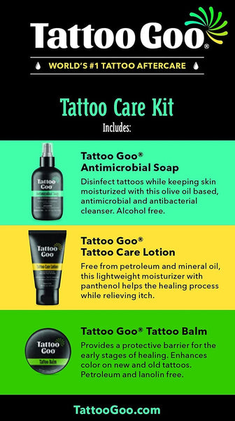 Tattoo Goo Aftercare Kit - Soap Balm and Lotion - 3pc Set
