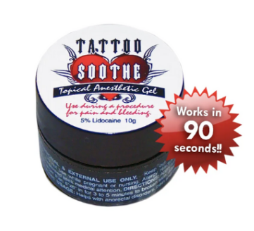 Tattoo Soothe Topical Analgesic Numbing Gel 10gm JAR