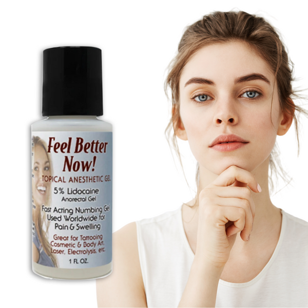 Feel Better Now Topical Analgesic Numbing Gel Tattoo Microblading Anesthetic Pain relief 1 oz